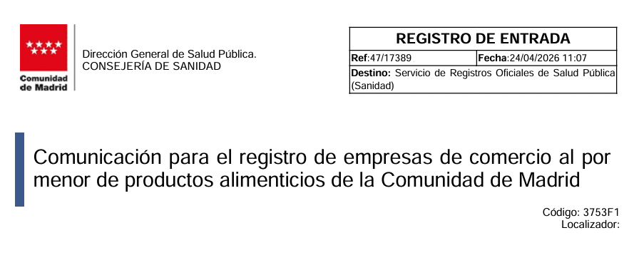 Registro Minorista Alimentación